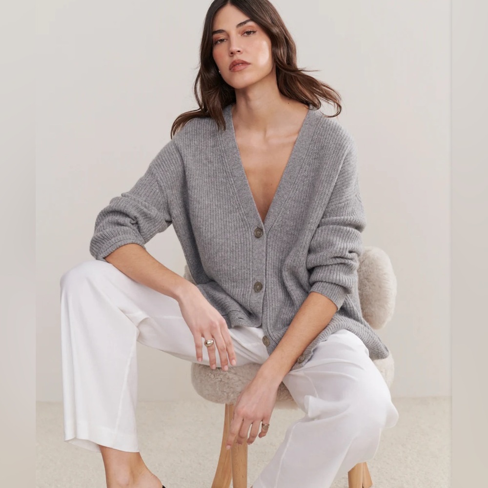 Jenni Kayne Cashmere Cocoon Cardigan in Heather Grey